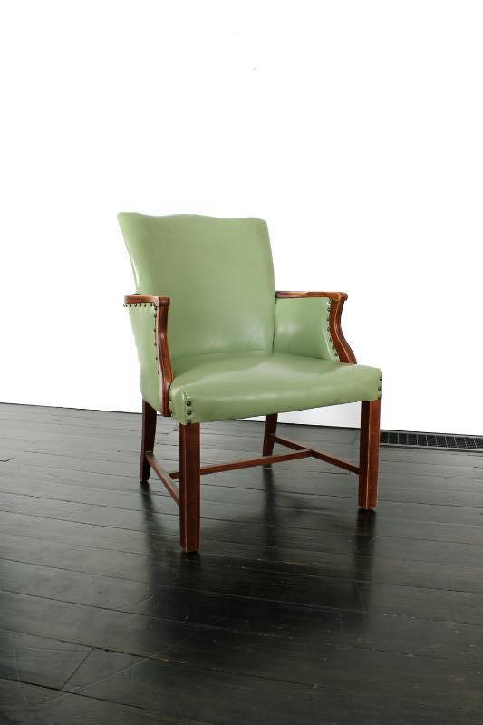 Mint Green Vinyl Upholstered Chair ...