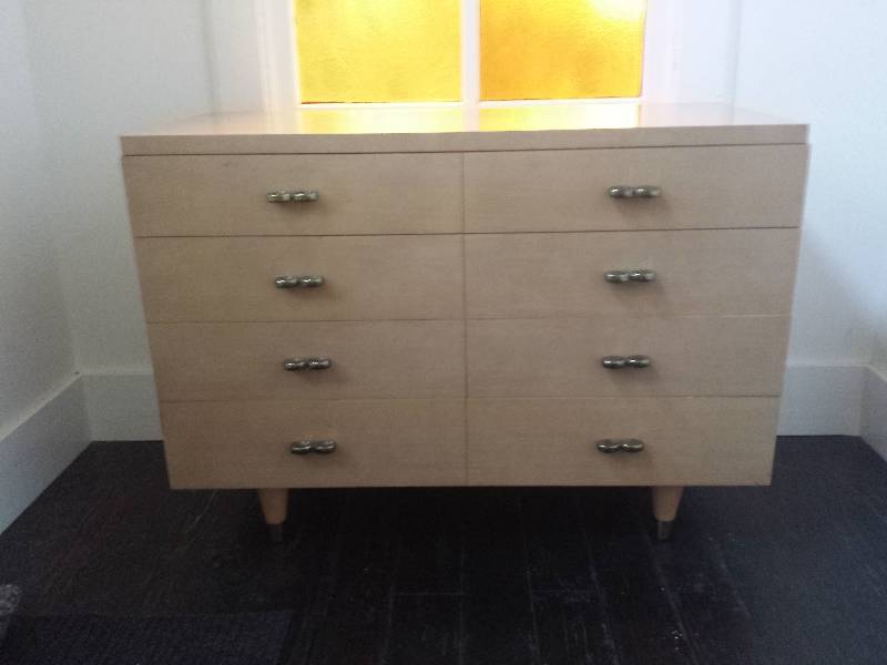 Mid Century Blonde Dresser with Fou...