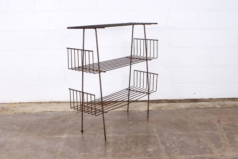 Mid Century Metal Wire Record Rack ...
