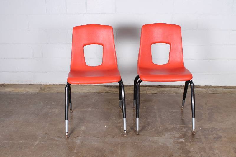 Set of (2) Mid Century Red Plastic ...