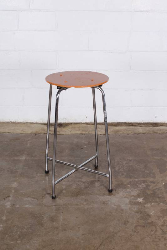 Chrome Stool with Plywood Set (Pain...