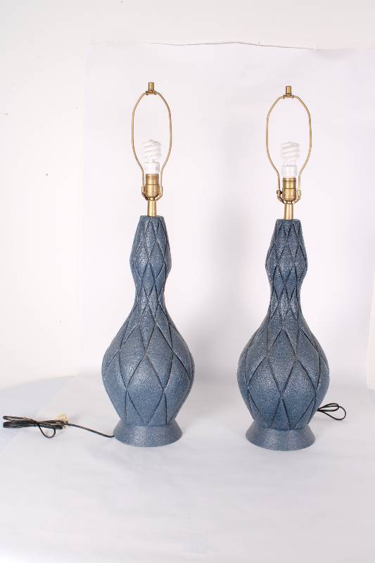 Set of (2) Blue Large Mid Century L...