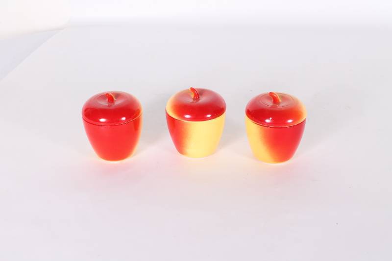 Set of (3) Ceramic Apples with Remo...
