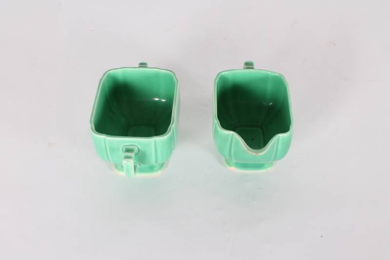 Mid Century Green Ceramic Cream and...
