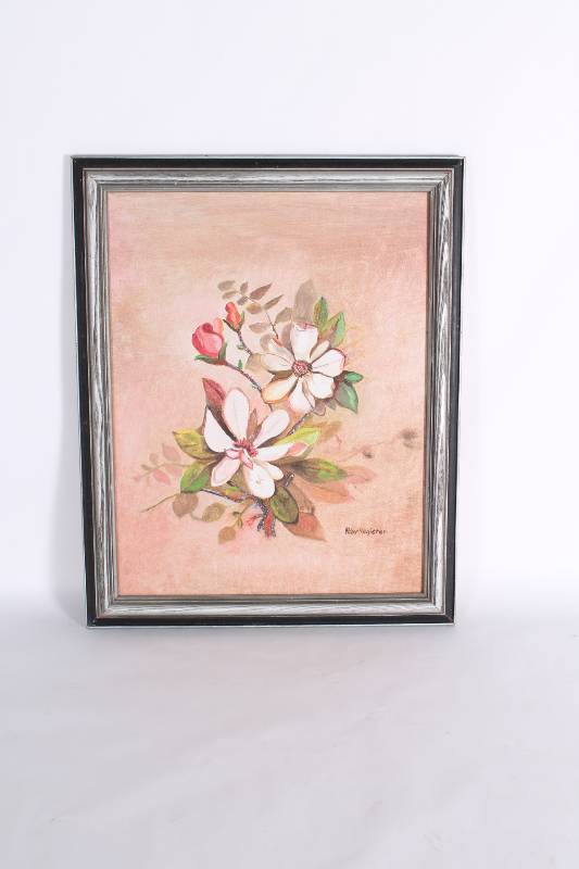 Original Oil Painting. Pink with Fl...