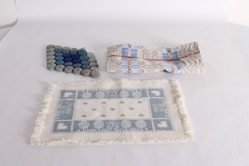 Vintage Blue and Cream Linens....