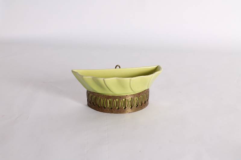 Mid Century Small Ceramic Chartreus...