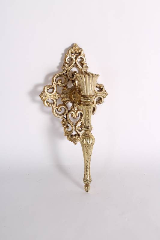 Vintage Brass Wall Hung Ornate Cand...