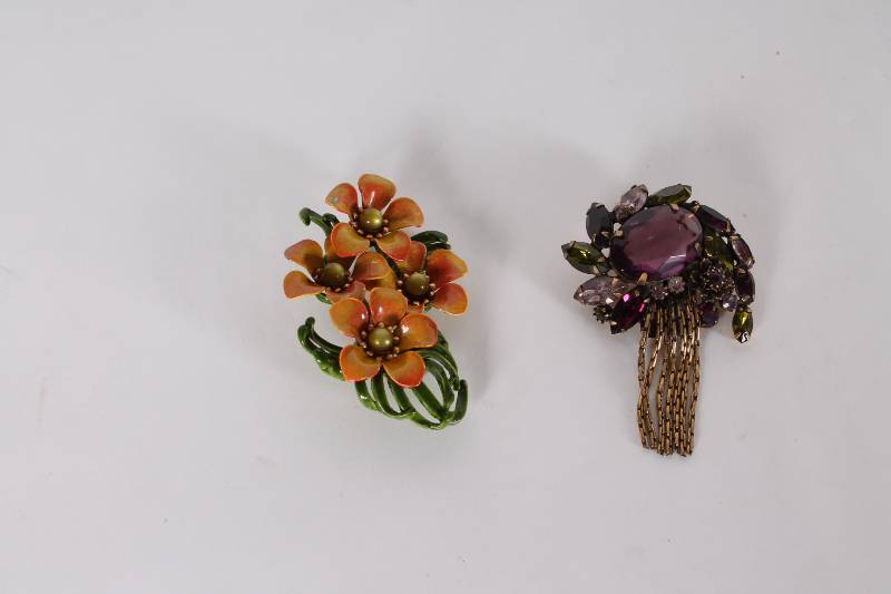 Set of Two Vintage Decorative Brooc...