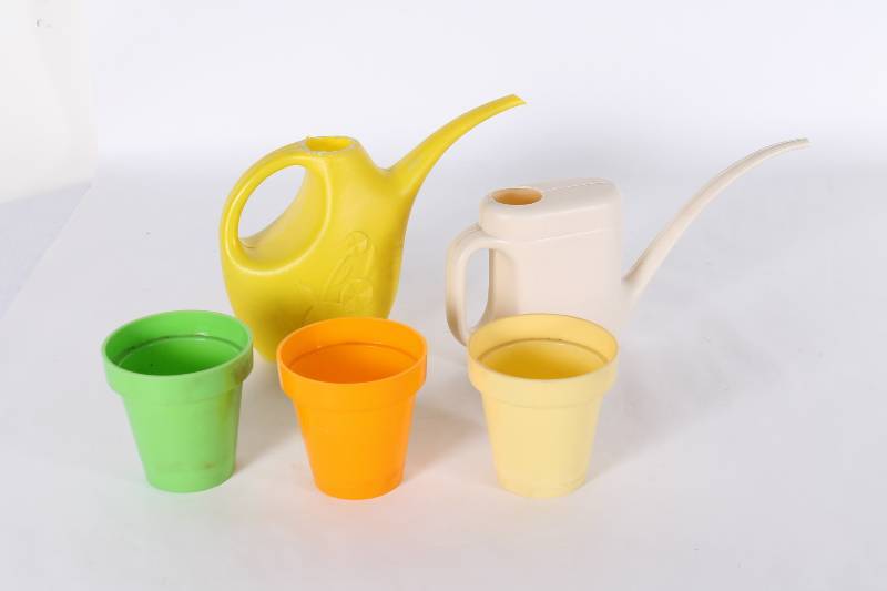 Watering Cans and Plastic Planter P...