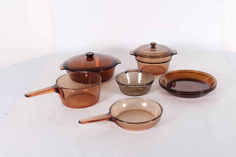 Lot of Brown Glass Vision Corning F...