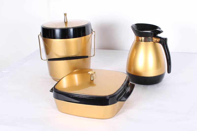 Vintage Set of Gold and Black Coffe...