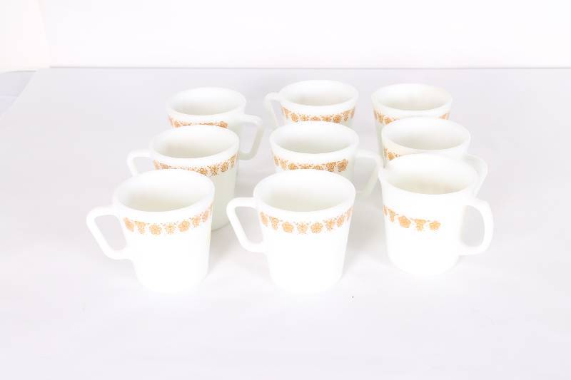 Set of Pyrex Butterfly Gold Coffee ...