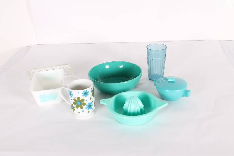 Lot of White and Blue Vintage Mid C...