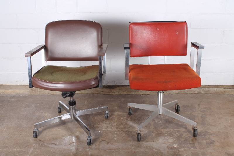 Set of (2) Vintage Rolling Office C...