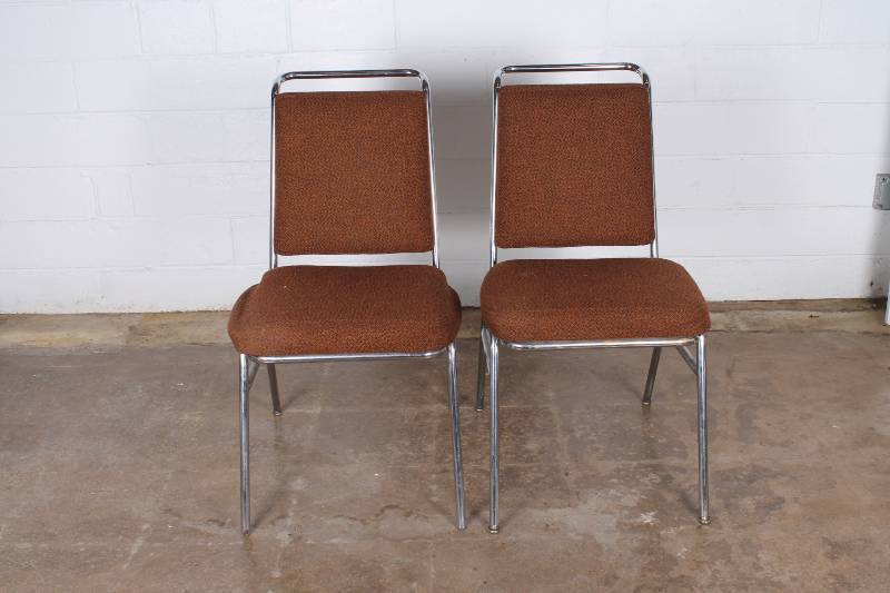 Set of (2) Vintage Chrome and Uphol...