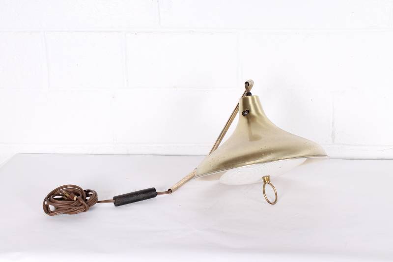 Mid Century Modern Brass Swag Light...