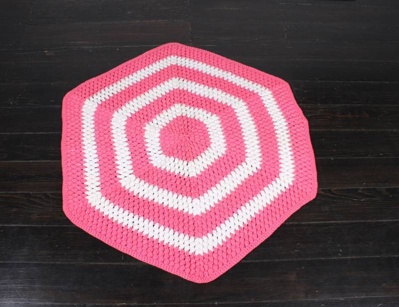Vintage Pink and White Rug...