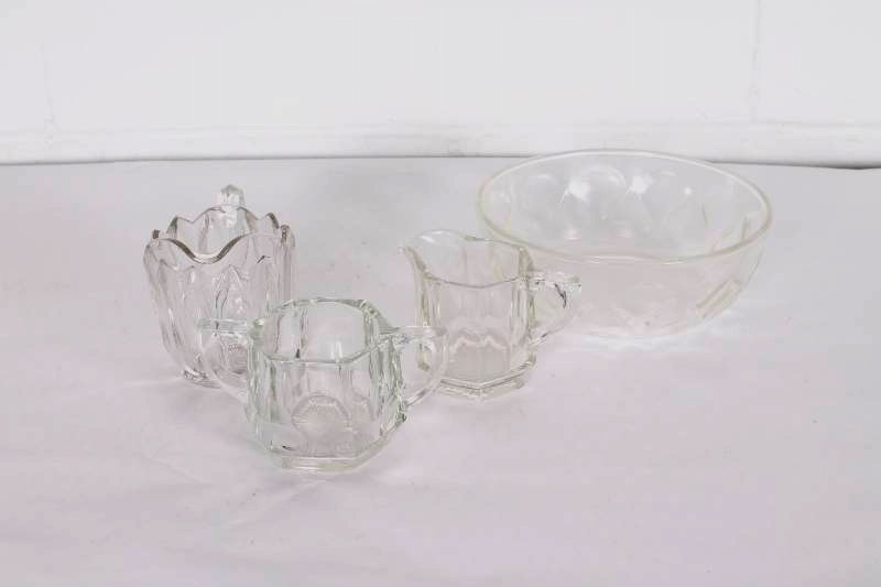 Set of Glass Cream Sugar and Milk ...