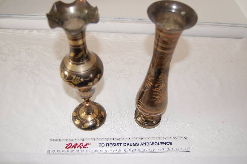 Pair of Brass Vases