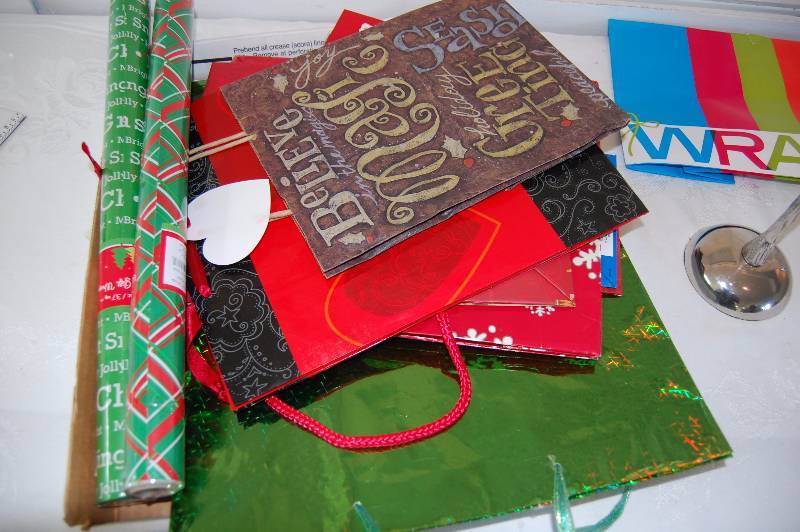 Holiday wrapping paper & Candle holder