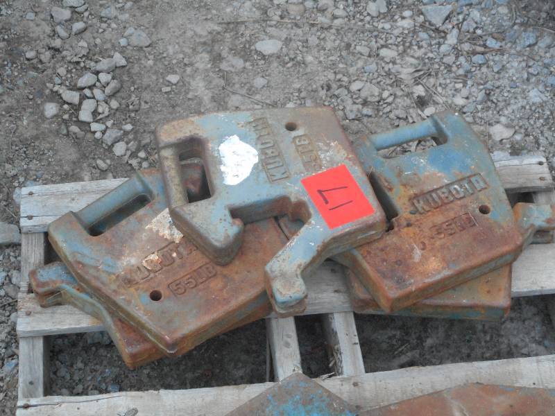 lot 17 image: (5) Kubots 55# Tractor Weights...