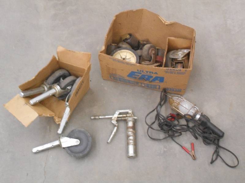 lot 60 image: (2) Boxes Of Caster Wheels & Etc ...