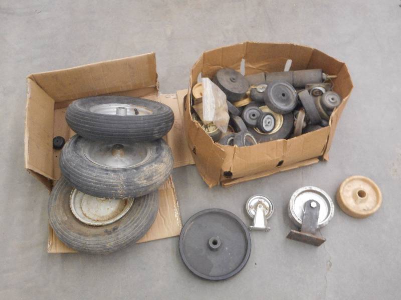lot 69 image: Box Of (3) Wheel Barrel Tires & Box...