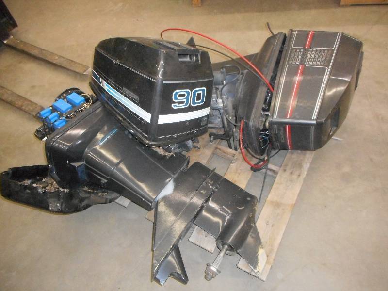 lot 103 image: Pallet Lot (2) Force 90HP Outboard...