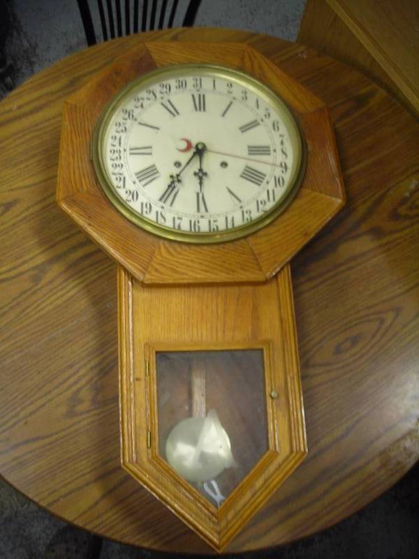 Oak Cabinet Wall Clock