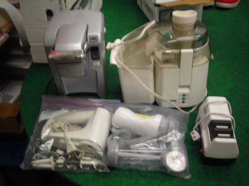 Food Processer, Keurig, Cookie Press, Hand Mixer, Knife Sharpener