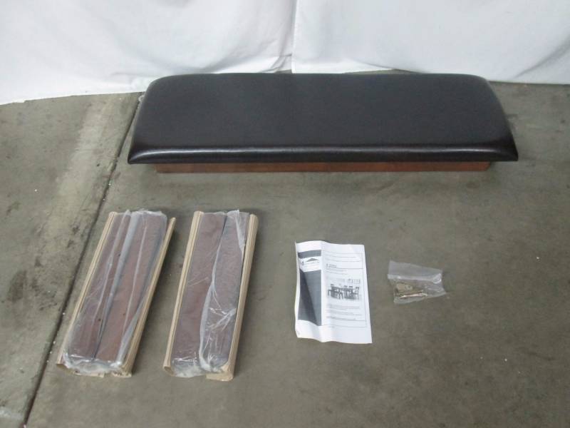lot 21 image: Monarch Specialties WalnutDark Brown Leather-Look Bench