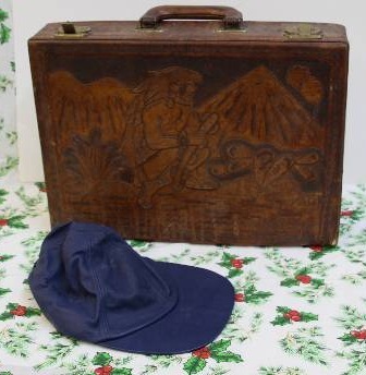 Leather Briefcase and Cap