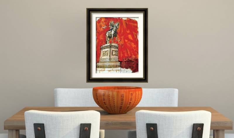 Original mid century mod bold mixed media on board signed lower left side Kelly.