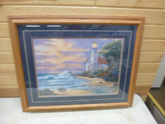 Wood Framed Lighthouse Print