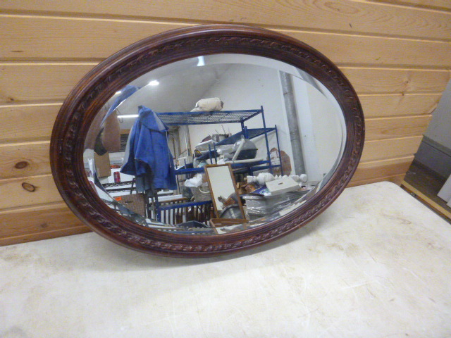 Cherry Wood Oval Mirror
