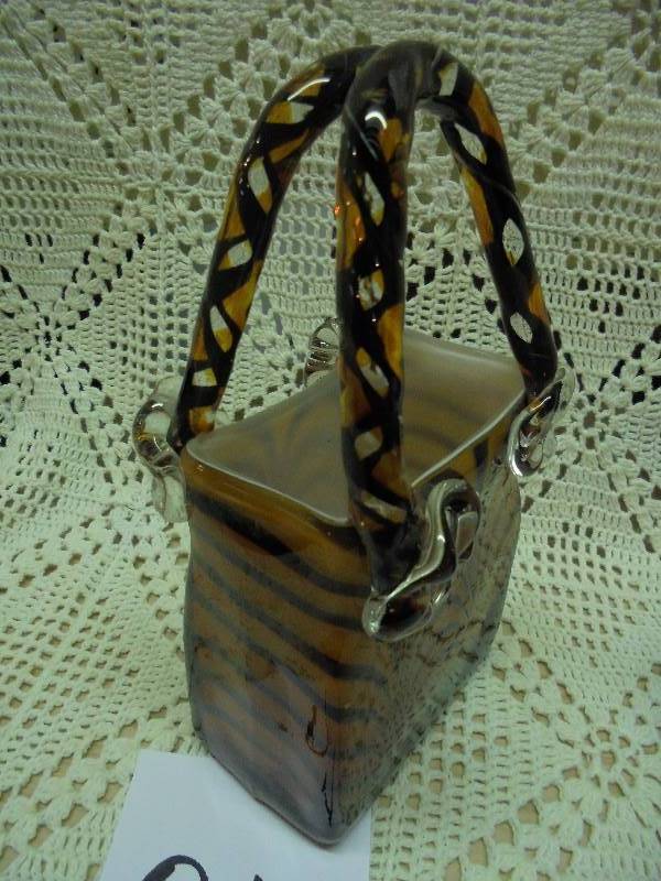 lot 27 image: Heavy Glass Tiger Print Purse