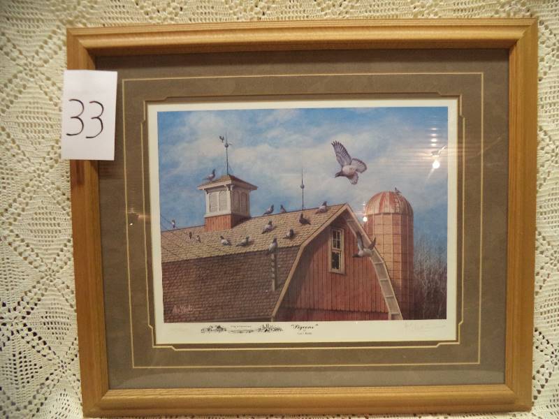 lot 33 image: Les Kouba Pigeons Print, Signed & Numbered