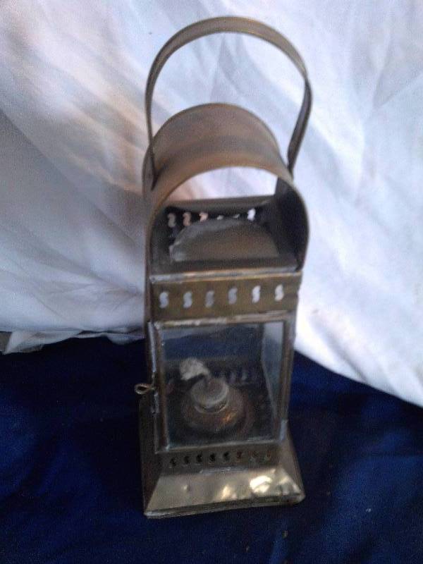 Vintage brass oil lamp hanging