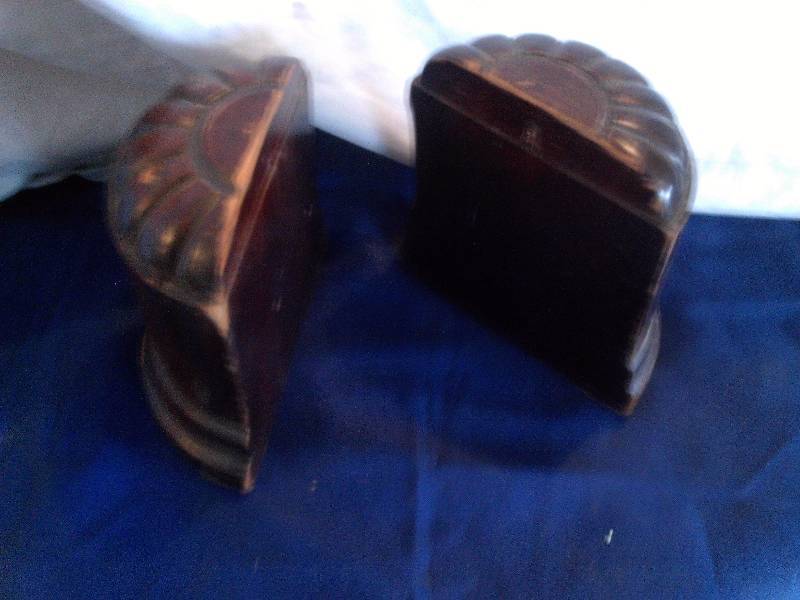 Vintage wooden book ends