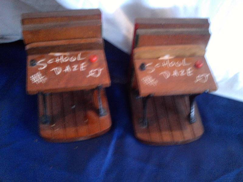Vintage wooden book ends
