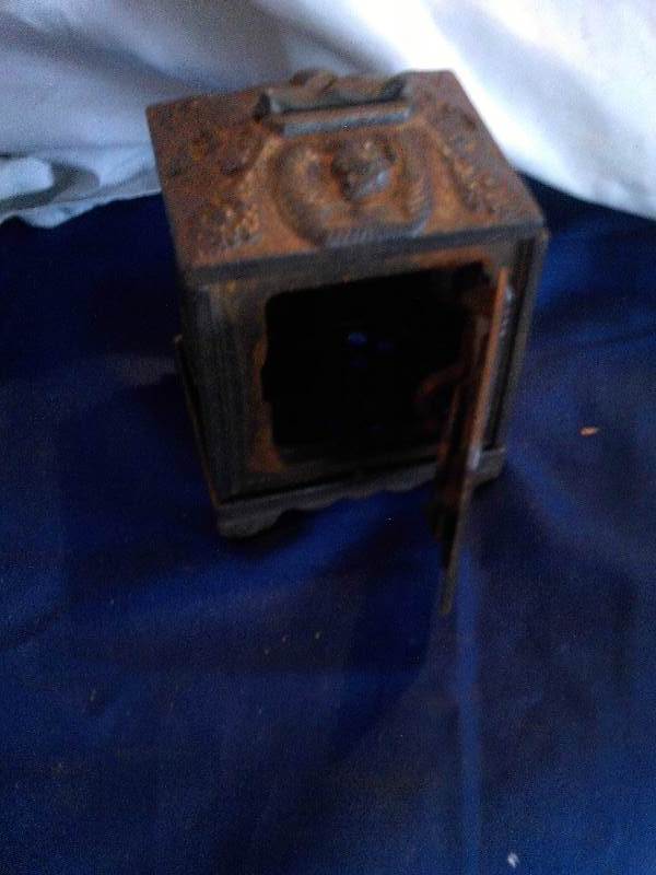 antique iron coin bank