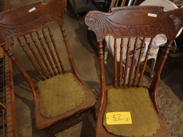 lot 52 image: Two Old Press Back Chairs