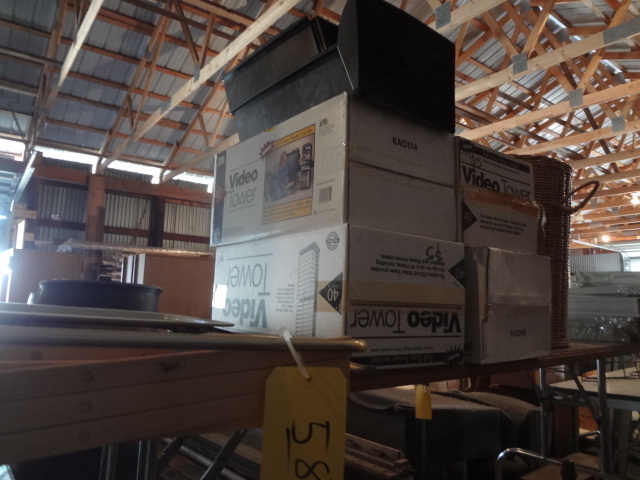 lot 58 image: Wood Rack, Video Racks, Basket