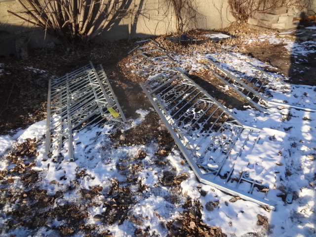 lot 99 image: Long Galvanized Wrought iron Stair Rails
