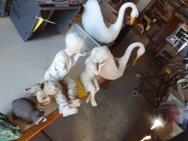 lot 131 image: Garden Statues, Swans