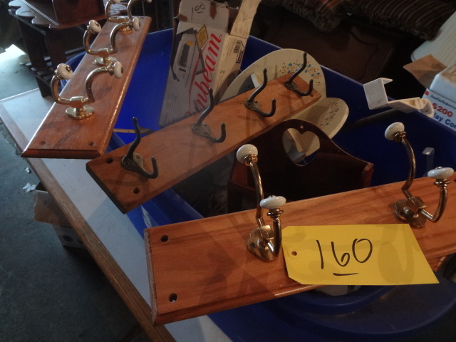 lot 160 image: Large Lot of Wood HooksRacks