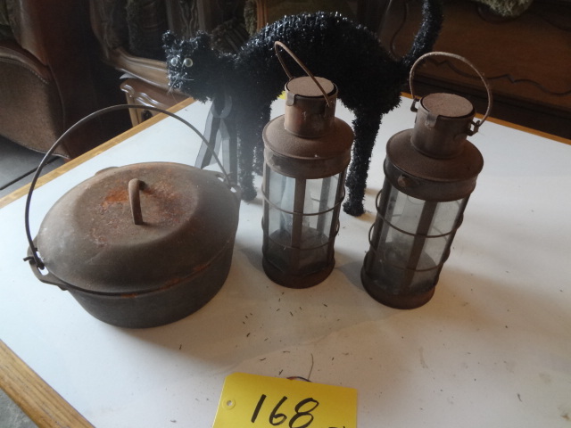 lot 168 image: Cats,Lanterns, Dutch Oven