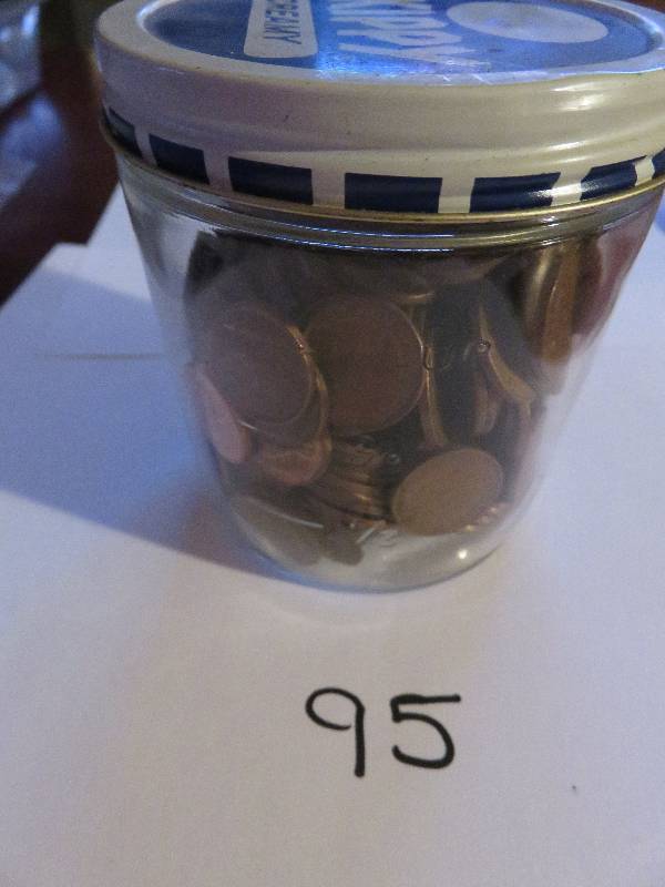 Jar full of old Canadian Pennies