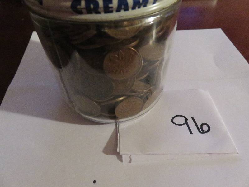 Jar full of old Canadian Pennies
